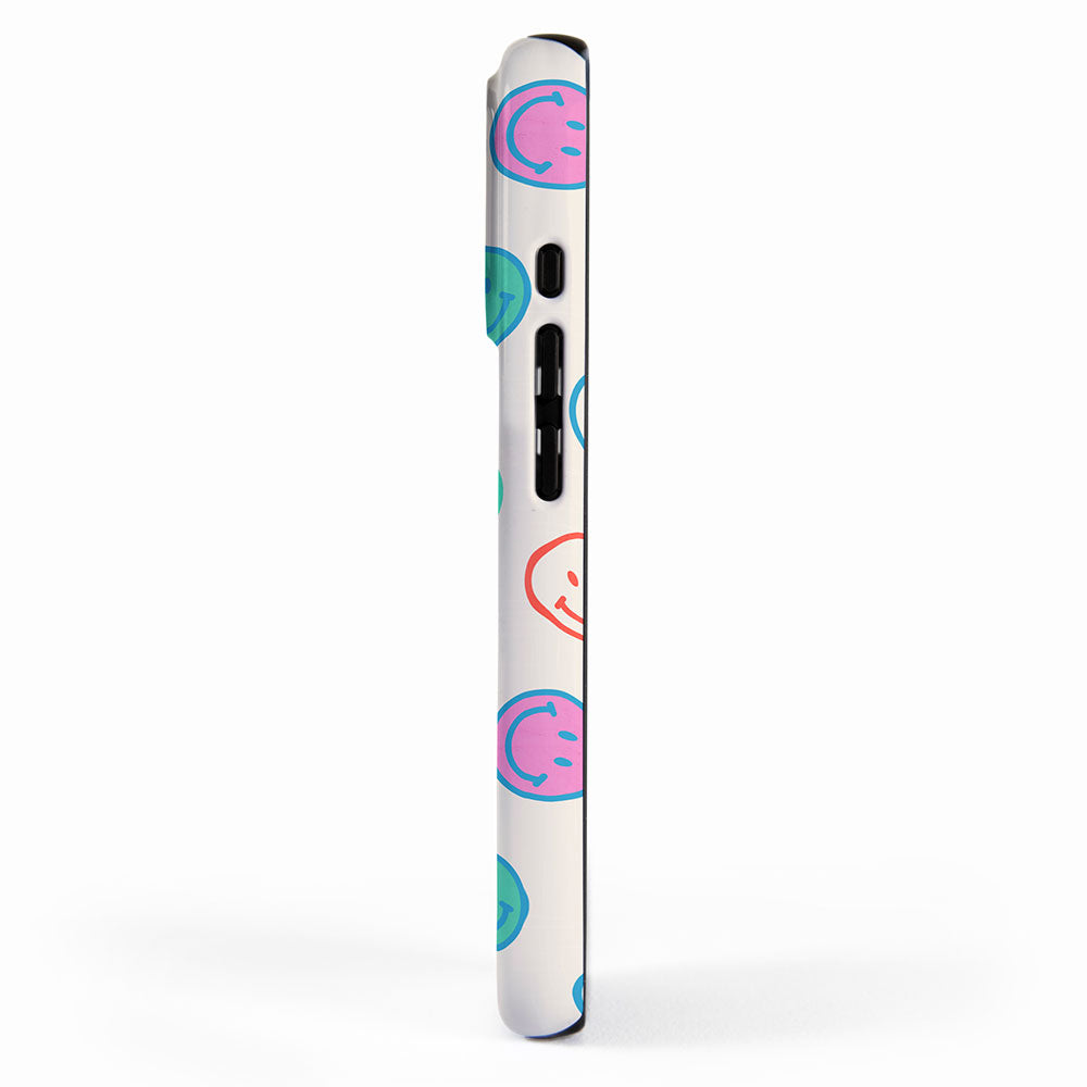 Retro Rainbow Smiling Faces Pattern iPhone Case Gallery Image 2
