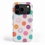 Retro Rainbow Smiling Faces Pattern iPhone Case Gallery Image 1