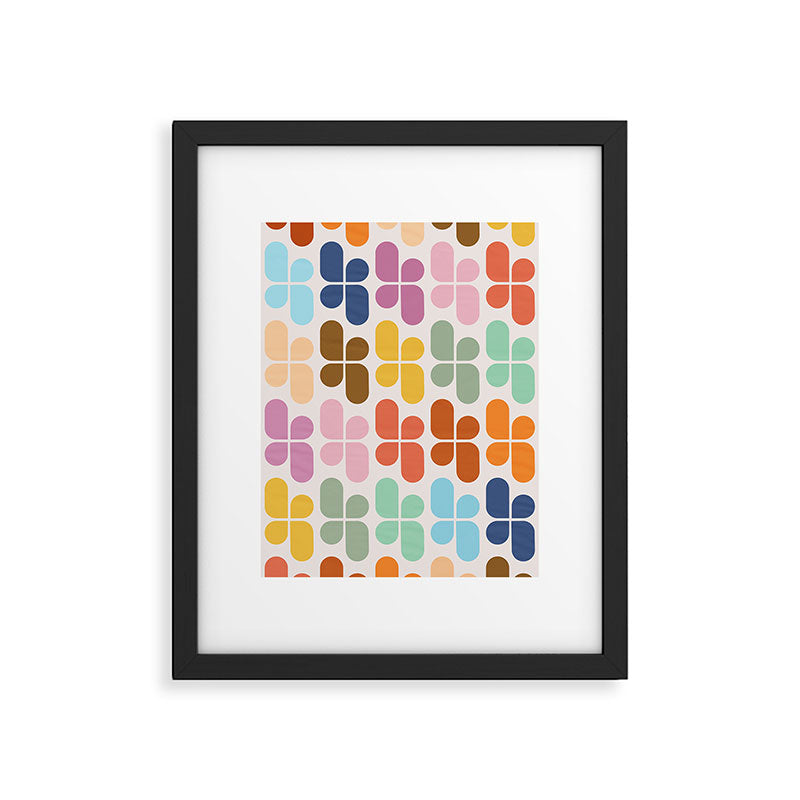 Retro Shapes Geometry Pattern Framed Art Print Gallery Image 6