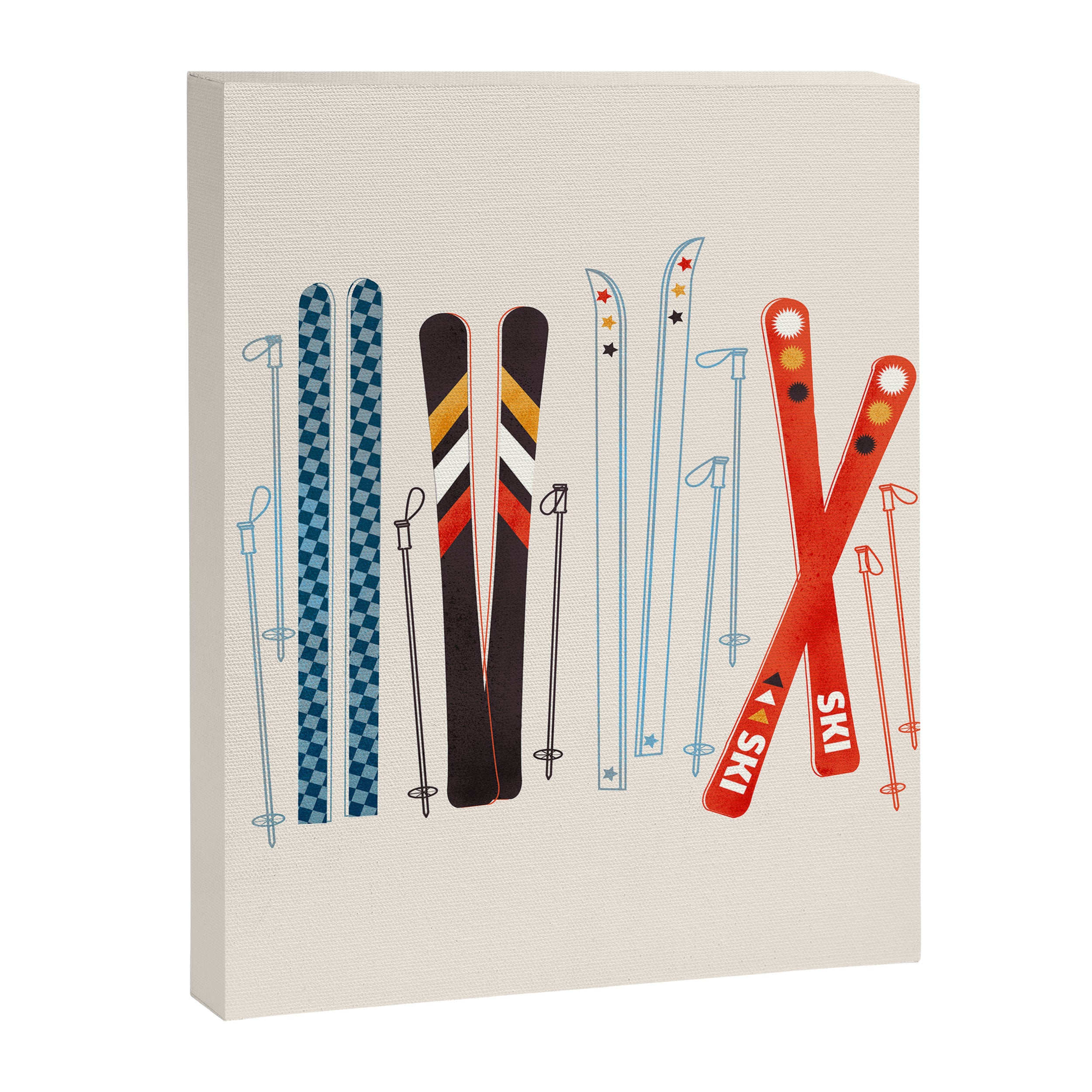 Retro Ski Illustration Canvas Print Gallery Image 8