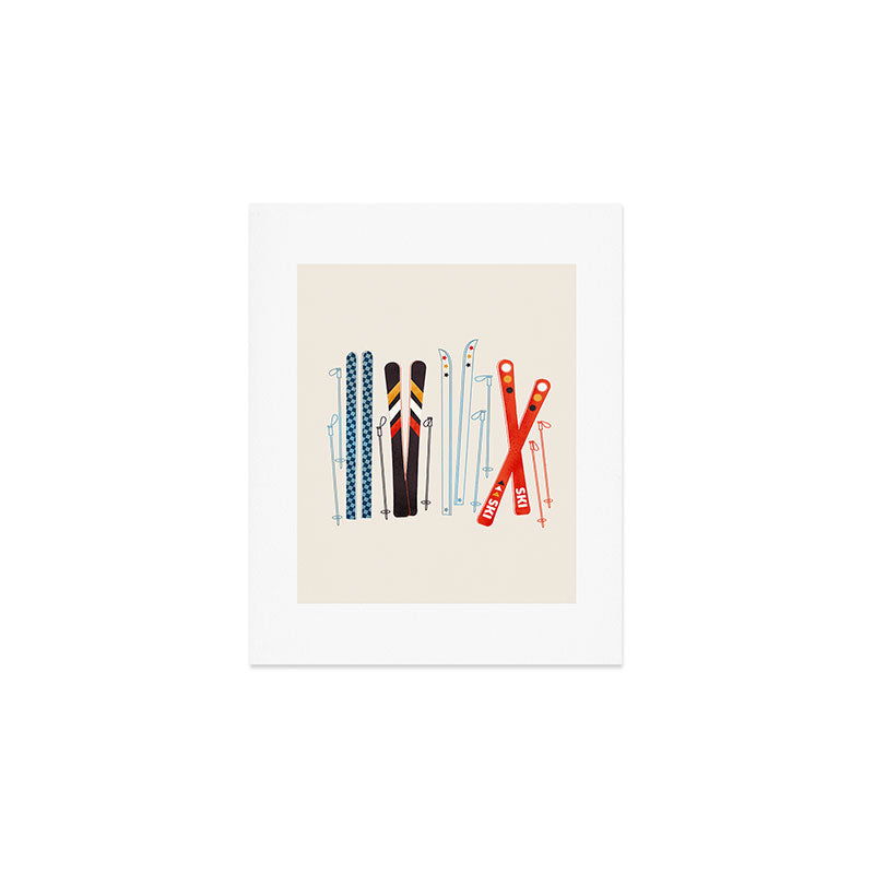 Retro Ski Illustration Art Print Gallery Image 1