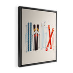 Retro Ski Illustration Framed Canvas Print Gallery Image 2