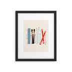Retro Ski Illustration Framed Art Print Gallery Image 4