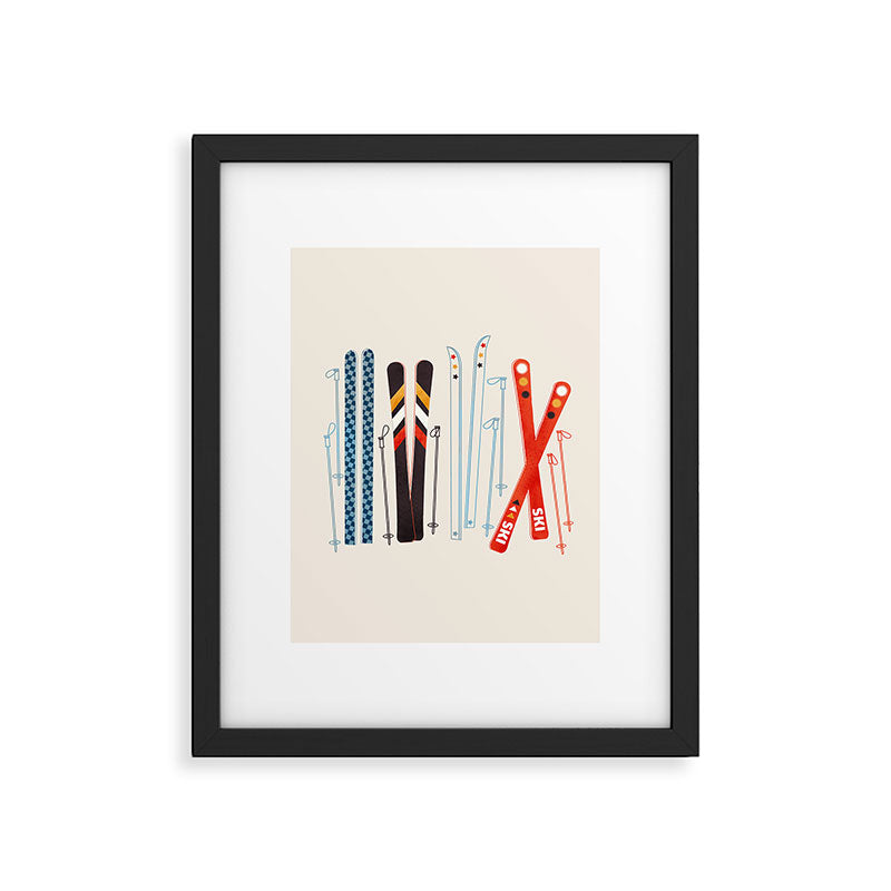 Retro Ski Illustration Framed Art Print Gallery Image 4