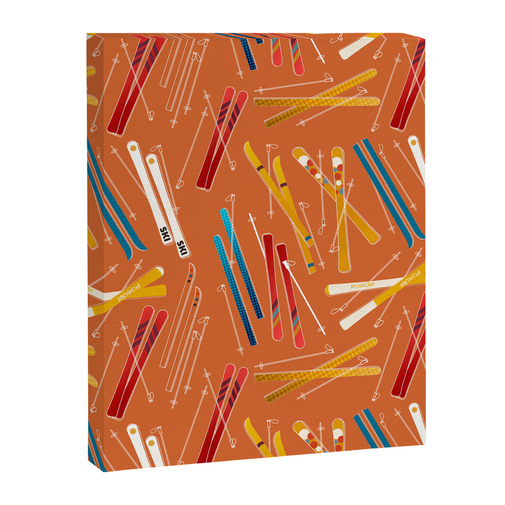Retro Ski Pattern Illustration Canvas Print Gallery Image 8