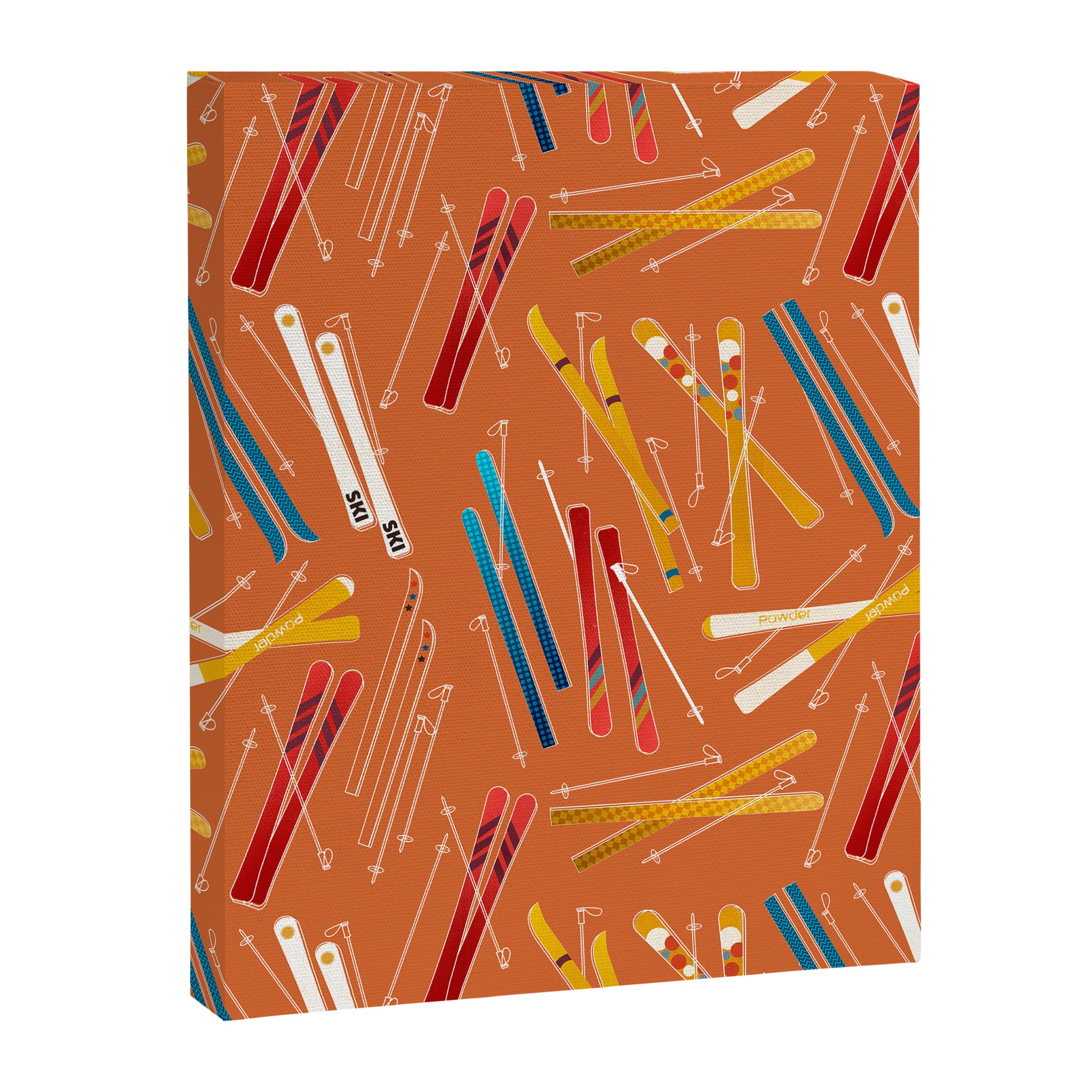 Retro Ski Pattern Illustration Canvas Print Gallery Image 8