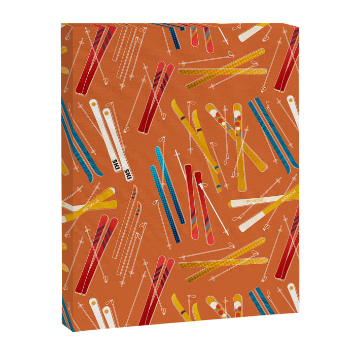Retro Ski Pattern Illustration Canvas Print Gallery Image 1