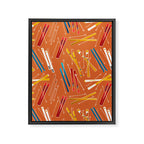 Retro Ski Pattern Illustration Framed Canvas Print Gallery Image 8
