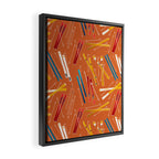 Retro Ski Pattern Illustration Framed Canvas Print Gallery Image 2