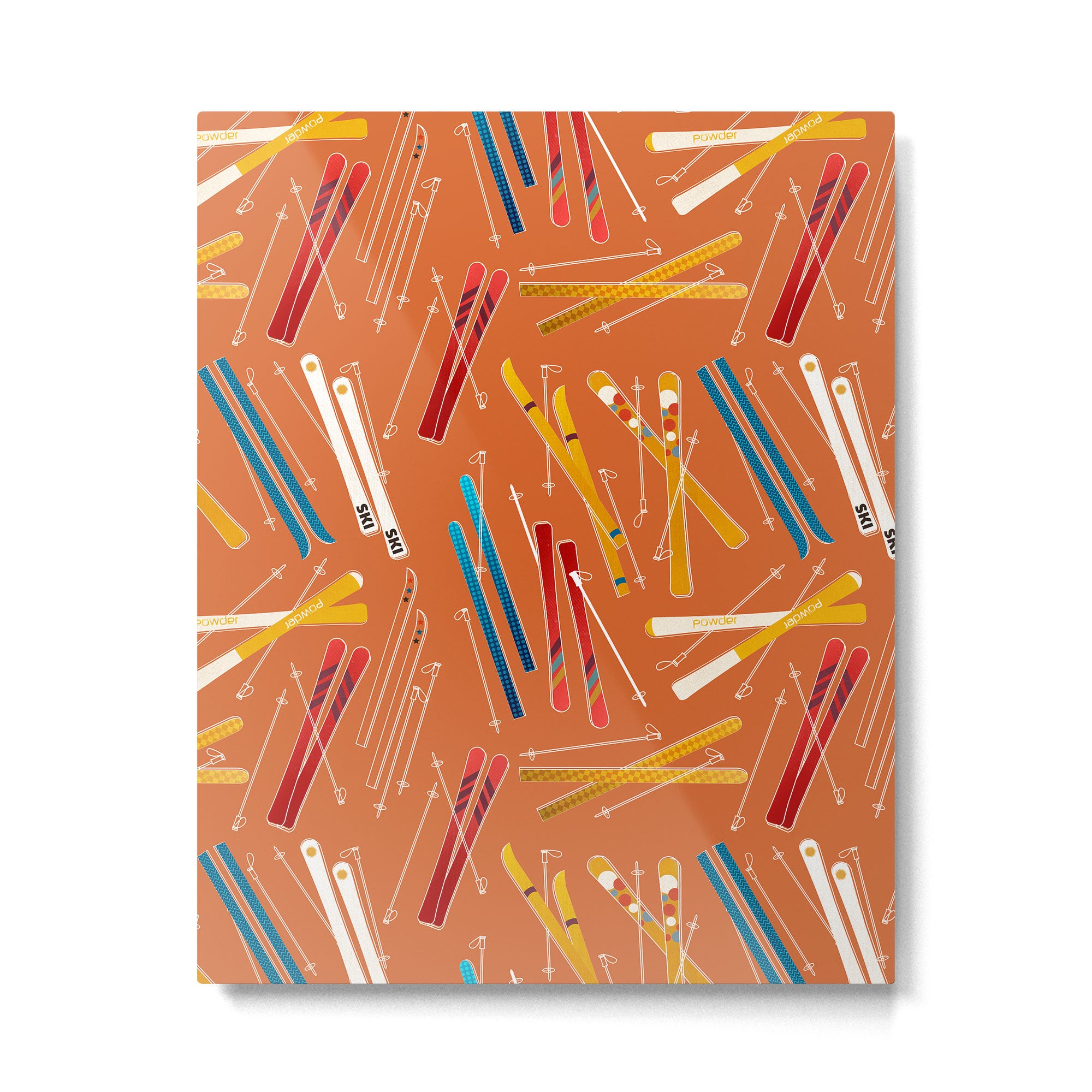 Retro Ski Pattern Illustration Metal Print Gallery Image 6