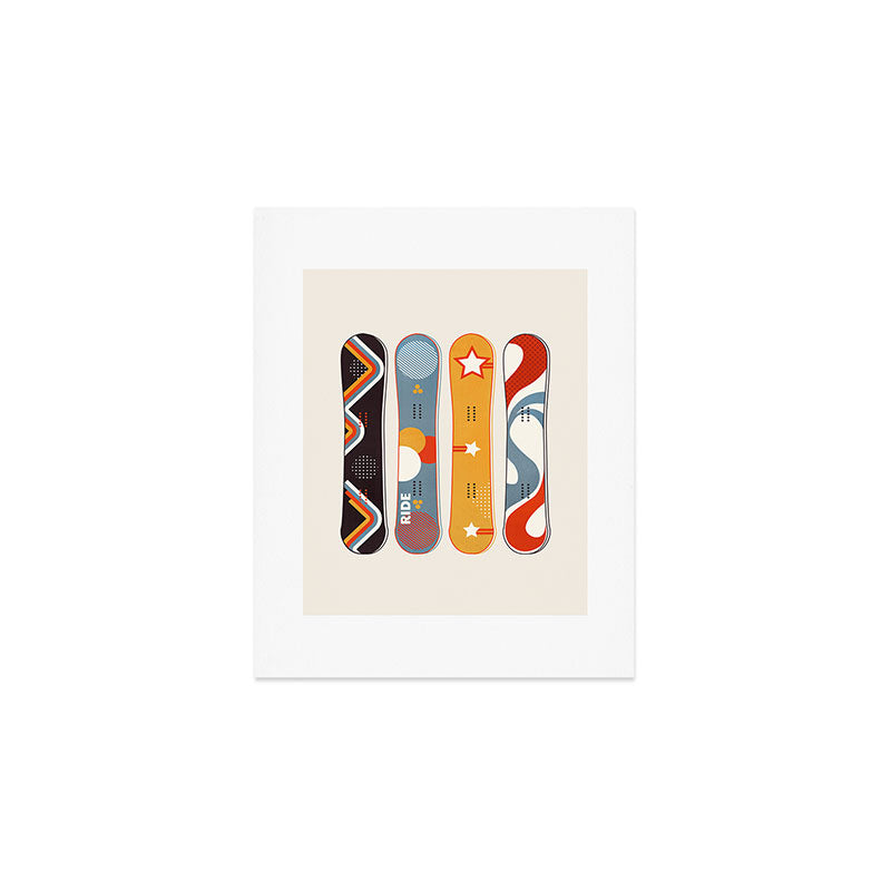 Retro Snowboards  Art Print Gallery Image 1