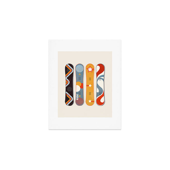 Retro Snowboards  Art Print Gallery Image 1
