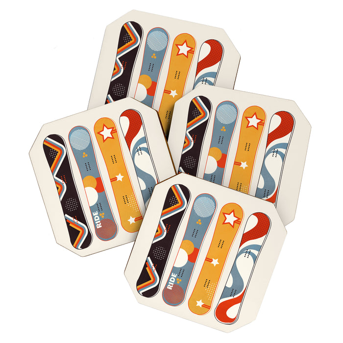 Retro Snowboards  Coaster Gallery Image 1