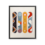 Retro Snowboards  Framed Canvas Print Gallery Image 8