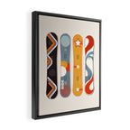 Retro Snowboards  Framed Canvas Print Gallery Image 2