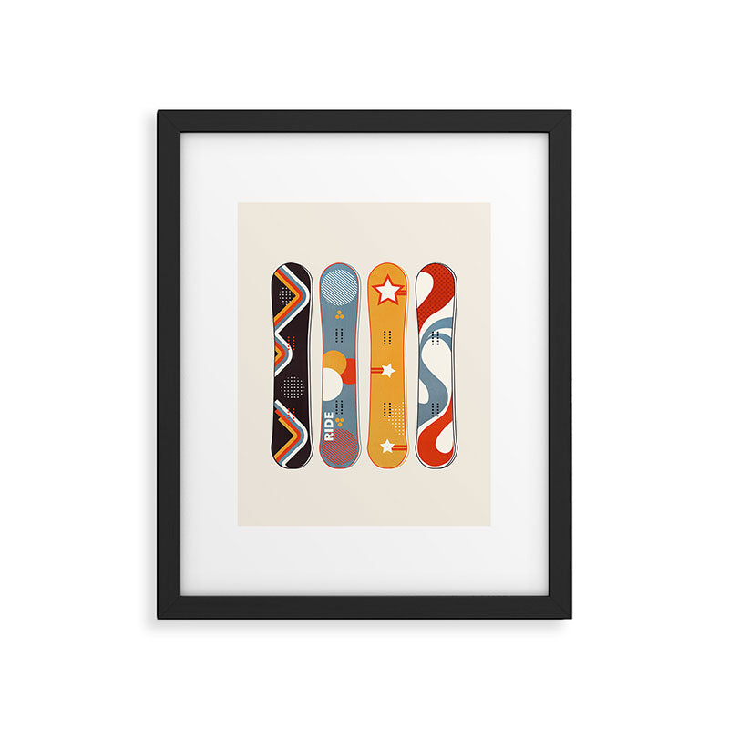 Retro Snowboards  Framed Art Print Gallery Image 6