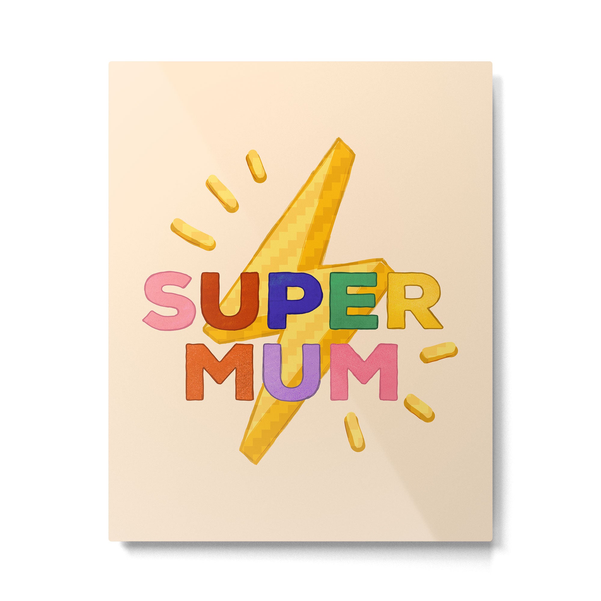 Retro Super Mum  Metal Print Gallery Image 6