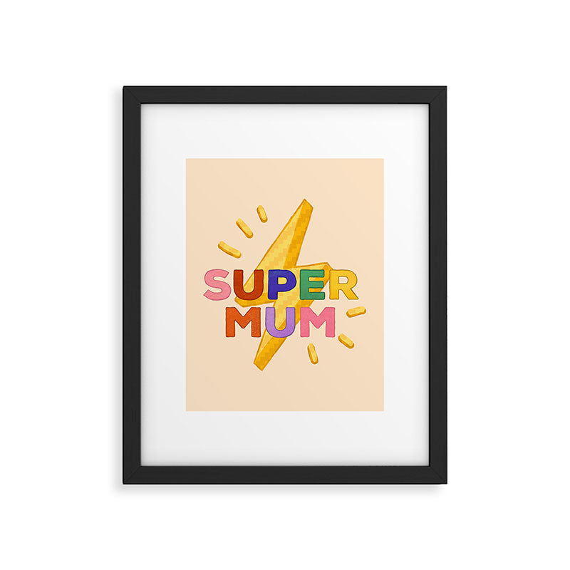 Retro Super Mum  Framed Art Print Gallery Image 6