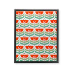 Retro Tulips Pattern Framed Canvas Print Gallery Image 8