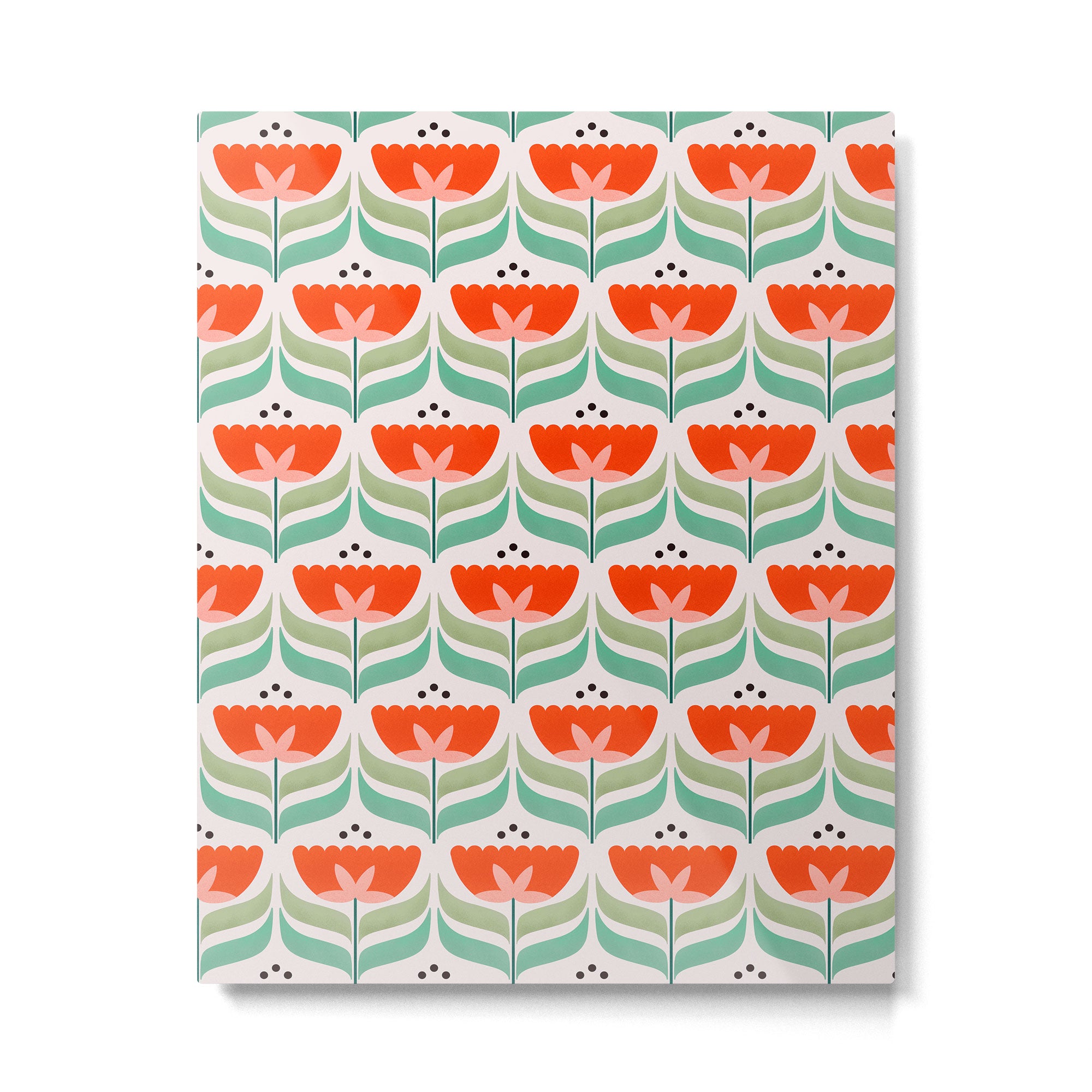 Retro Tulips Pattern Metal Print Gallery Image 6