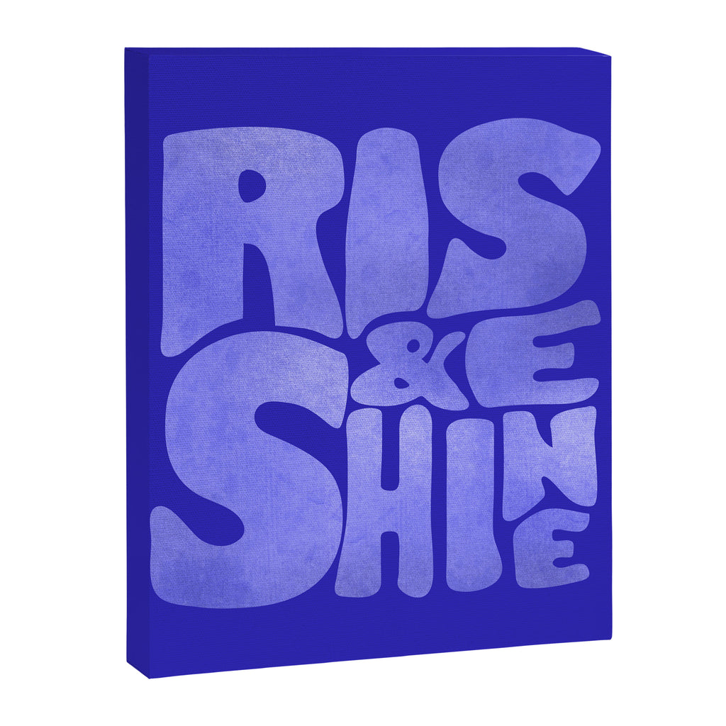 Rise and Shine - blue typography Canvas Print Gallery Image 8