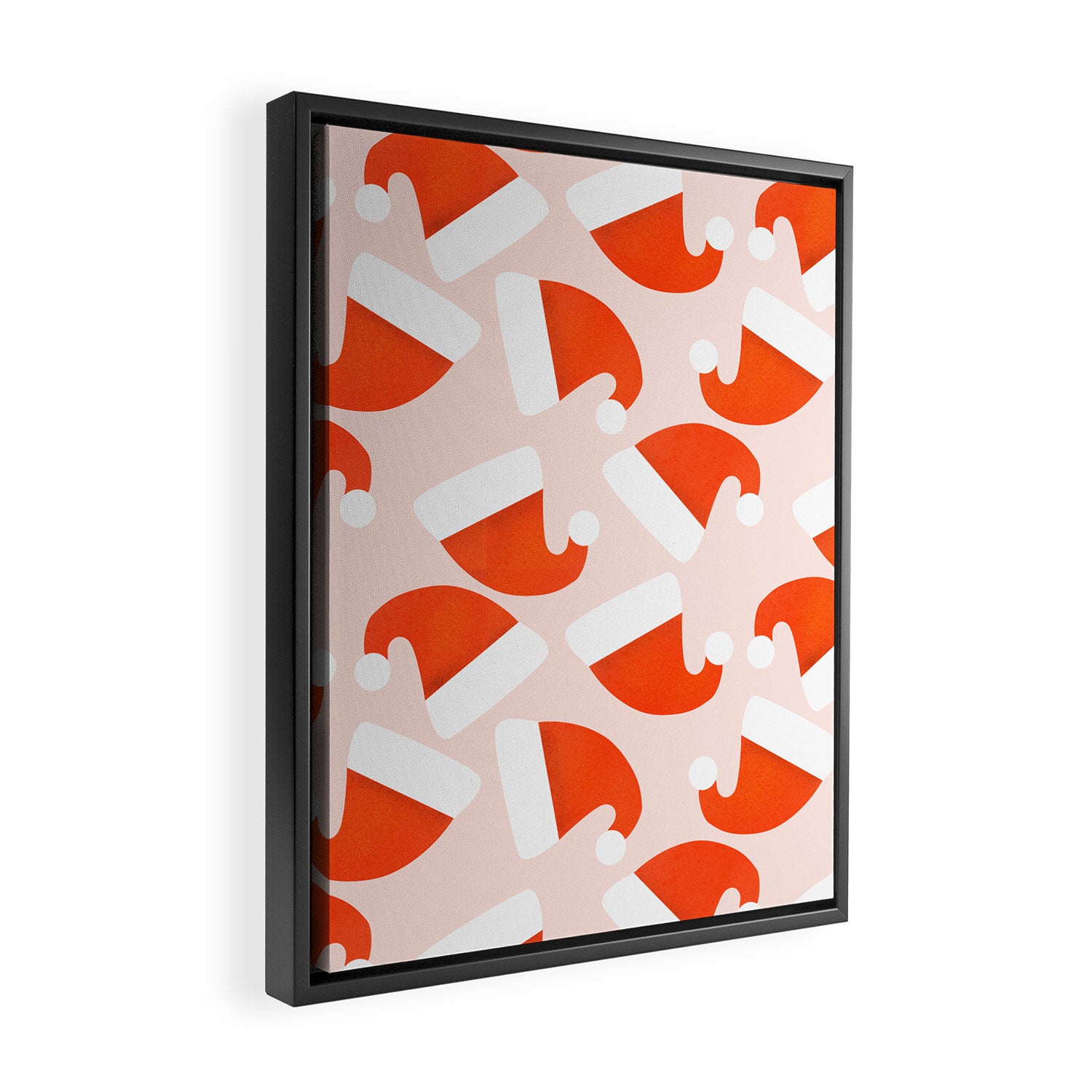 Santa Hat pattern Framed Canvas Print Gallery Image 2