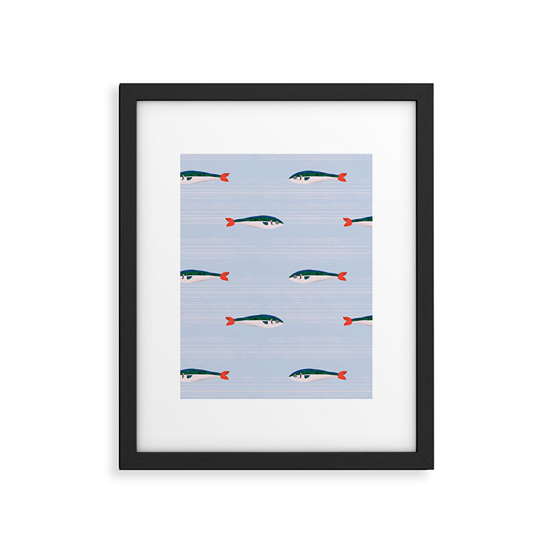 Sardines In The Sea Pattern Framed Art Print Gallery Image 5