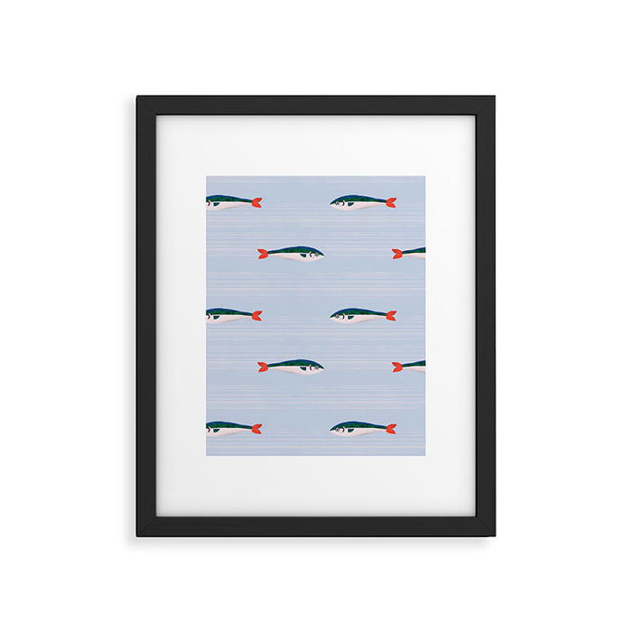 Sardines In The Sea Pattern Framed Art Print Gallery Image 1