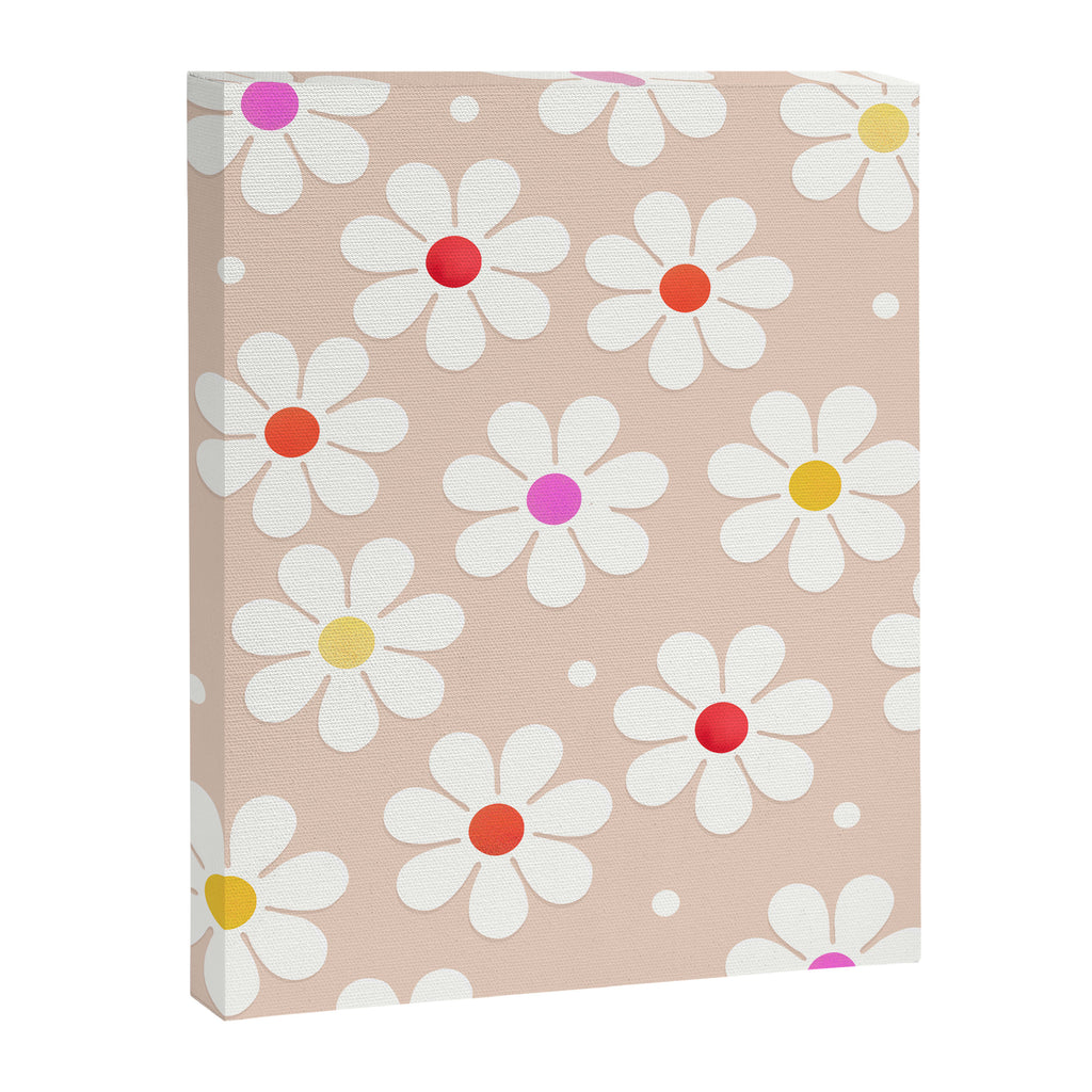 Seventies Daisies Pattern Canvas Print Gallery Image 8