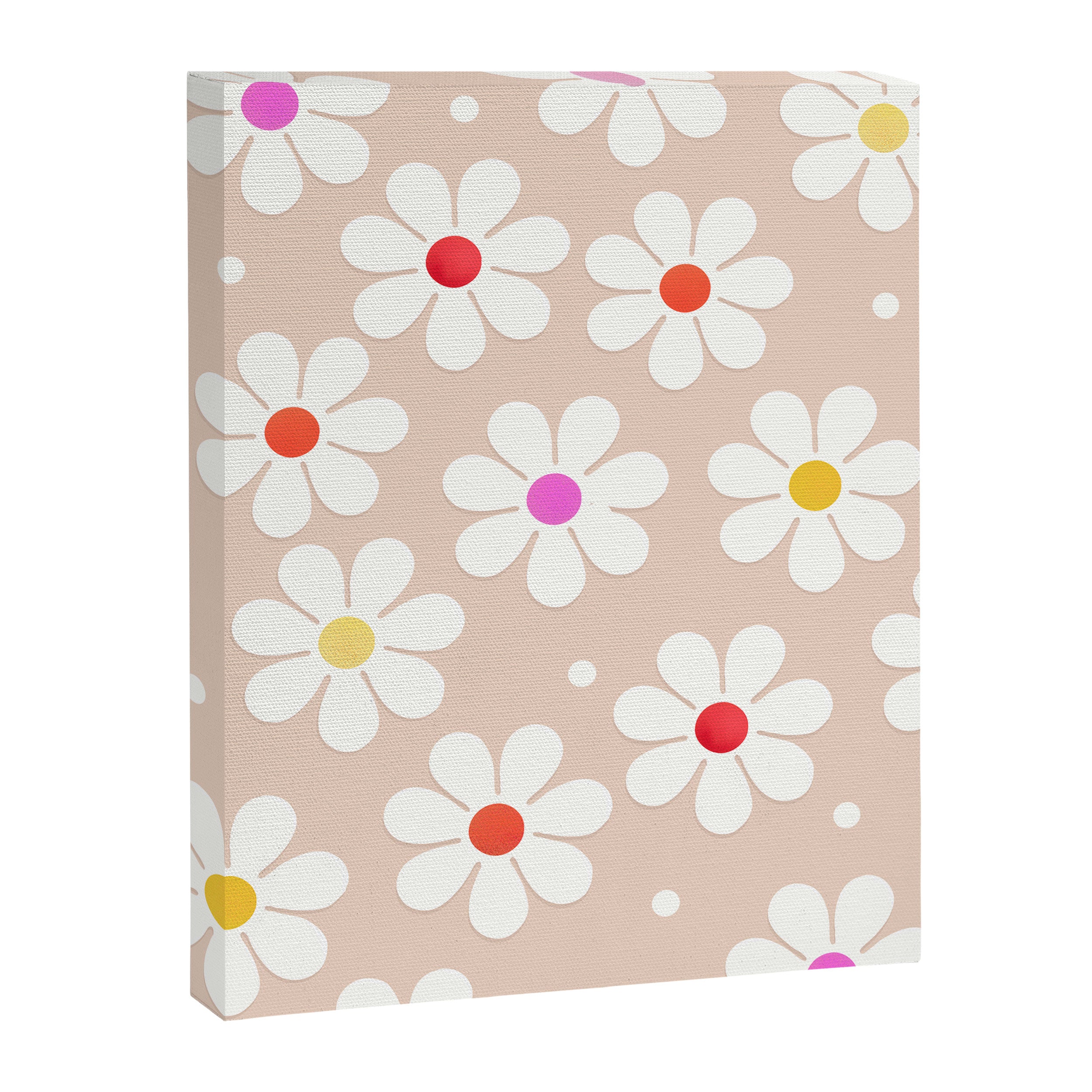 Seventies Daisies Pattern Canvas Print Gallery Image 8