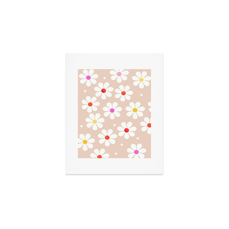 Seventies Daisies Pattern Art Print Gallery Image 1