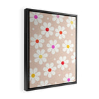 Seventies Daisies Pattern Framed Canvas Print Gallery Image 2