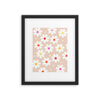 Seventies Daisies Pattern Framed Art Print Gallery Image 6