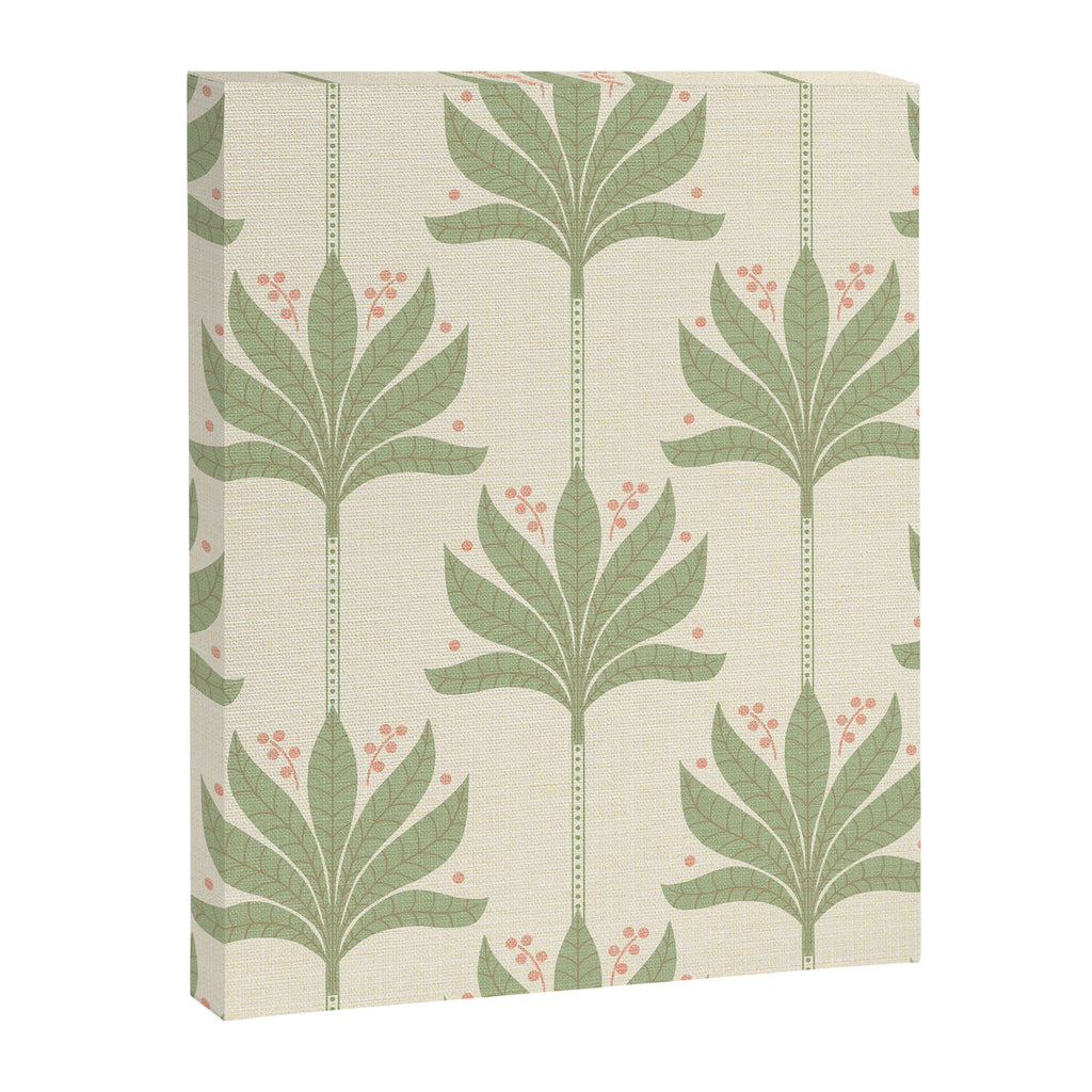 Shaker Palm Motif in Sage and Linen Canvas Print Gallery Image 8
