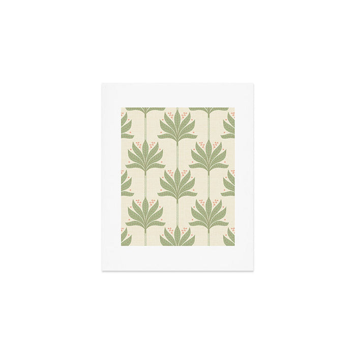 Shaker Palm Motif in Sage and Linen Art Print Gallery Image 1