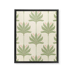 Shaker Palm Motif in Sage and Linen Framed Canvas Print Gallery Image 8