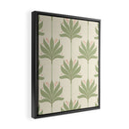 Shaker Palm Motif in Sage and Linen Framed Canvas Print Gallery Image 2
