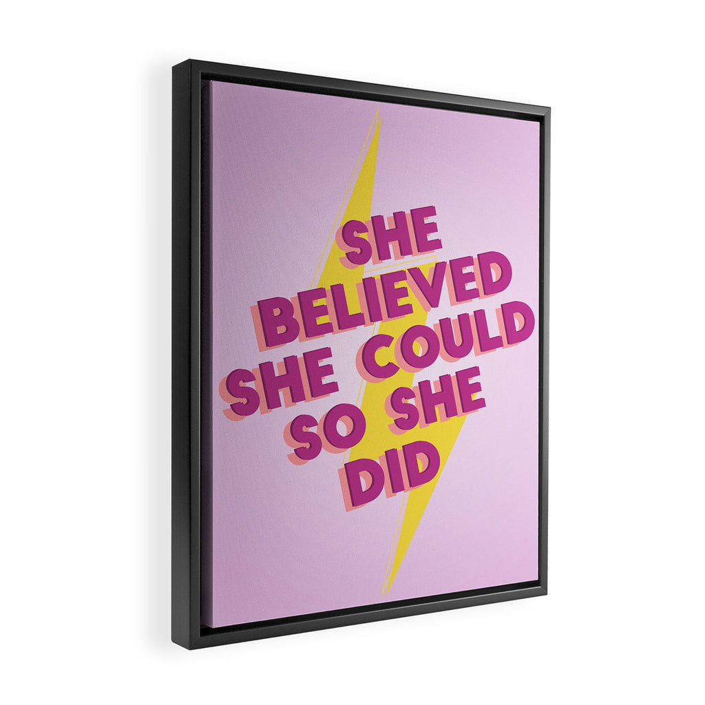 she believed she could Framed Canvas Print Gallery Image 2