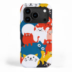 Silly Cats Crowd Pattern iPhone Case Gallery Image 1
