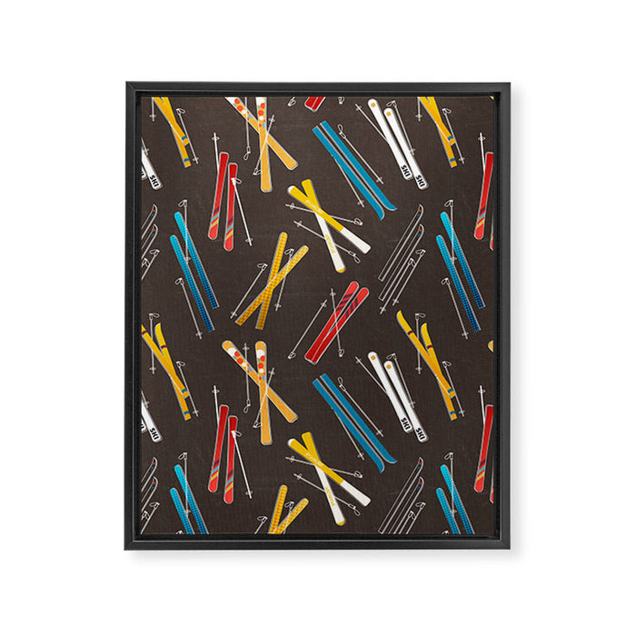 Ski Fun: Vintage Style  Framed Canvas Print Gallery Image 1