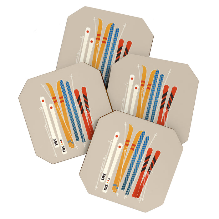 Ski Illustration Coaster Gallery Image 1