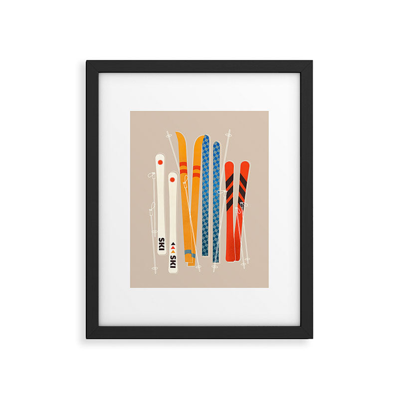 Ski Illustration Framed Art Print Gallery Image 4