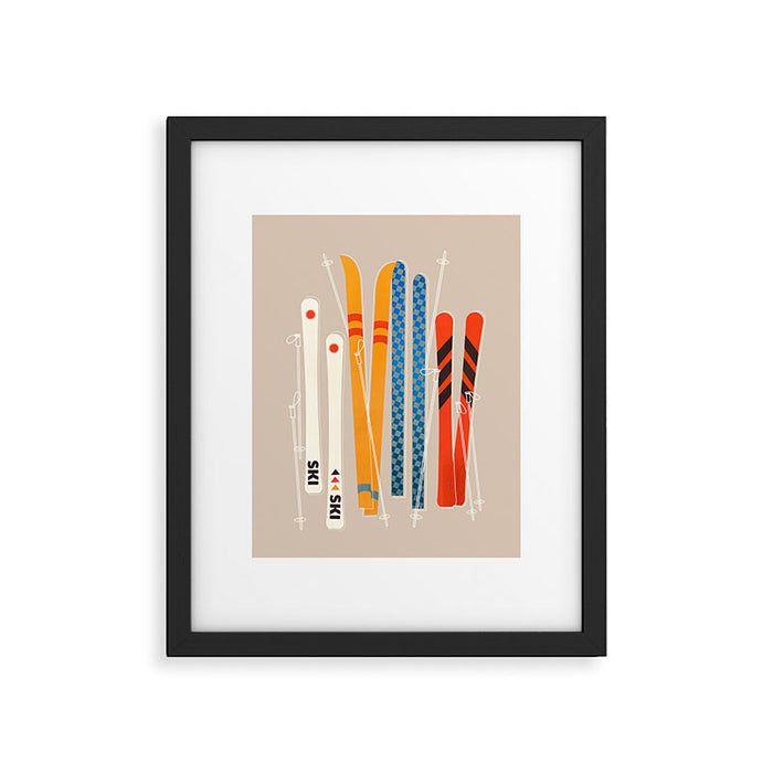 Ski Illustration Framed Art Print Gallery Image 1