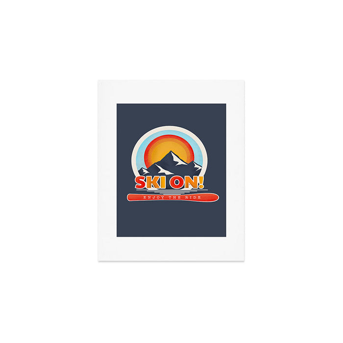 SKI ON! retro badge Art Print Gallery Image 1