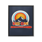 SKI ON! retro badge Framed Canvas Print Gallery Image 8
