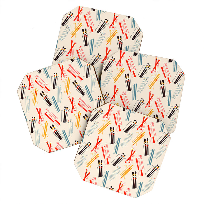 Ski time pattern Coaster Gallery Image 1