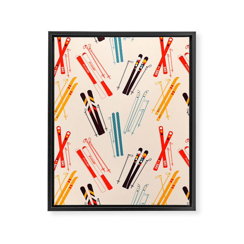 Ski time pattern Framed Canvas Print Gallery Image 8