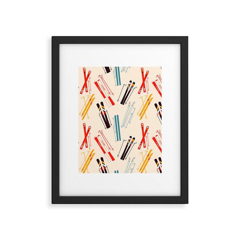 Ski time pattern Framed Art Print Gallery Image 4