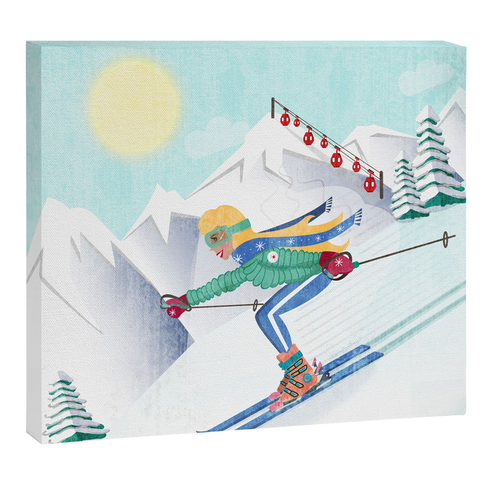 Skiing Girl Canvas Print Gallery Image 1