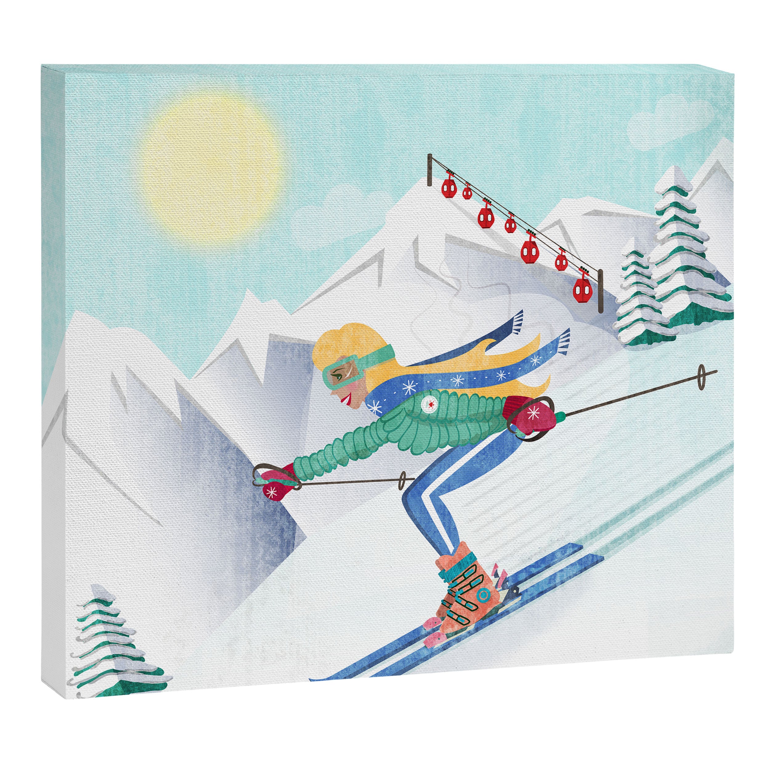Skiing Girl Canvas Print Gallery Image 14